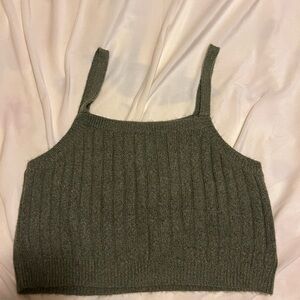 Wild Fable Olive Ribbed Crop Top